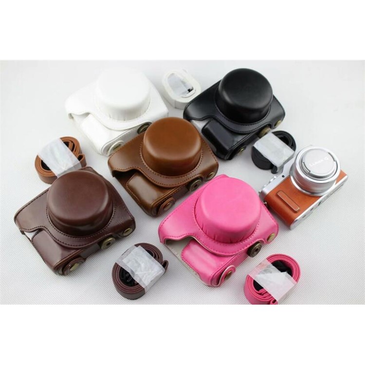 Rose - PU Leather Camera Protective Cover + Strap for Panasonic GF7/GF8/GF9/GF10-3