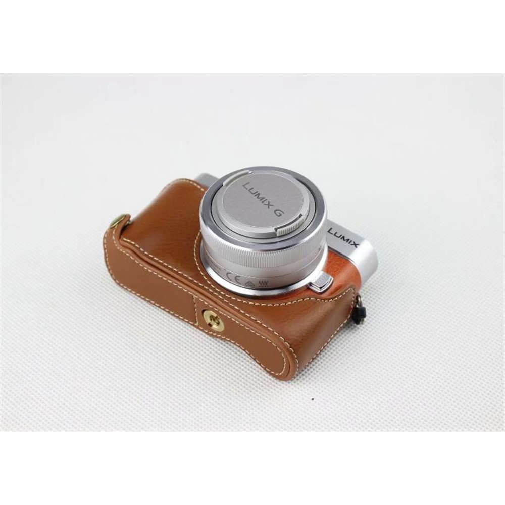 Brown - Genuine Leather Half Camera Protection Case for Panasonic GF7/GF8/GF9/GF10-2