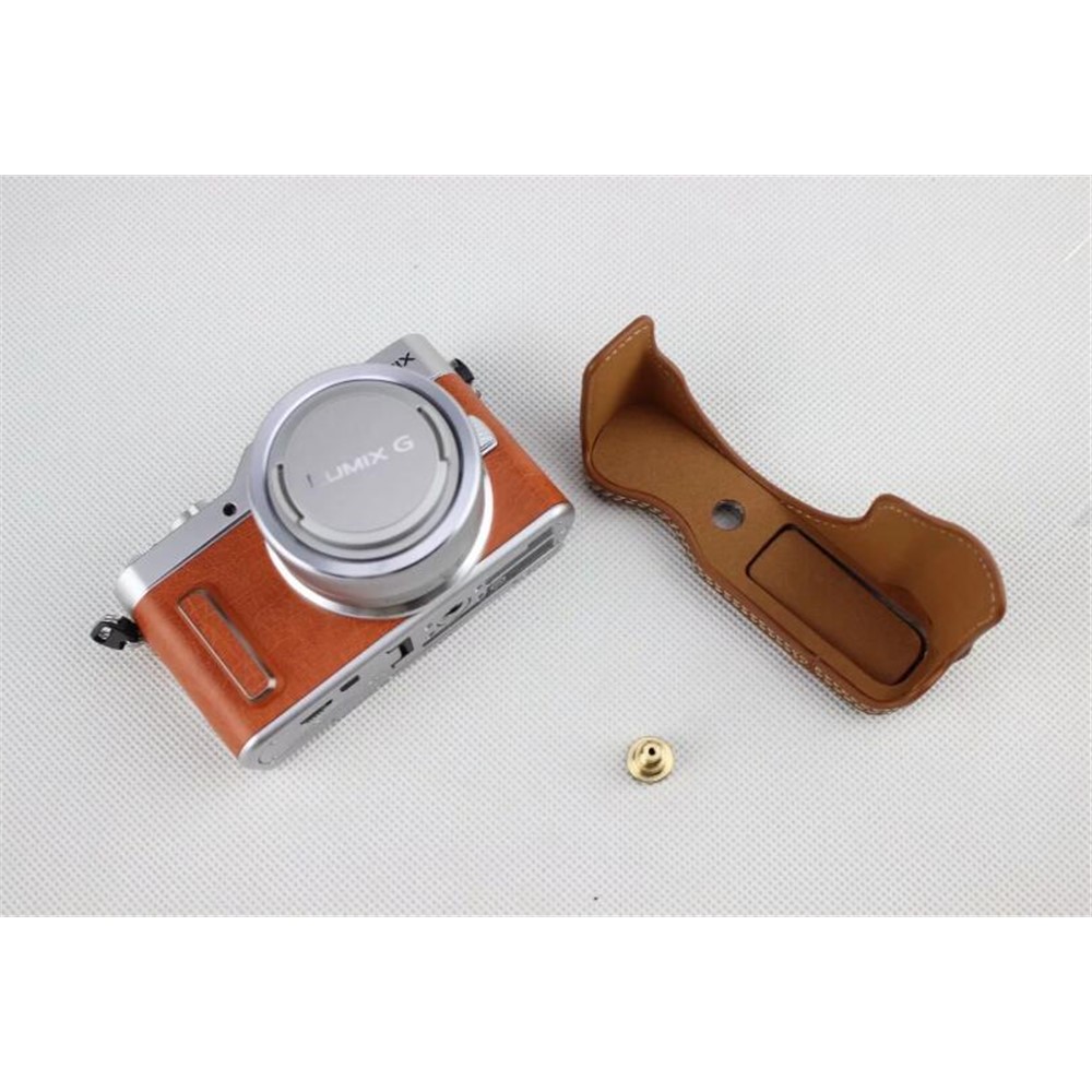 Brown - Genuine Leather Half Camera Protection Case for Panasonic GF7/GF8/GF9/GF10-7