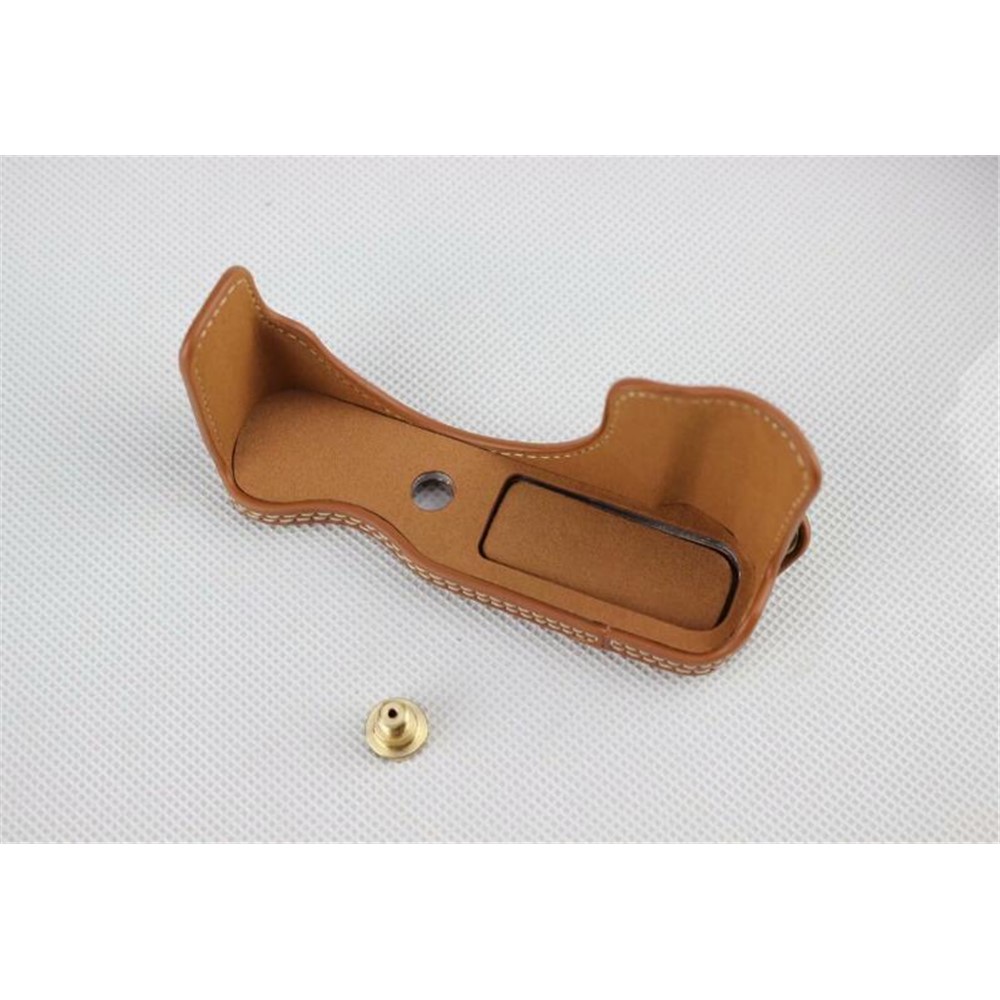 Brown - Genuine Leather Half Camera Protection Case for Panasonic GF7/GF8/GF9/GF10-9