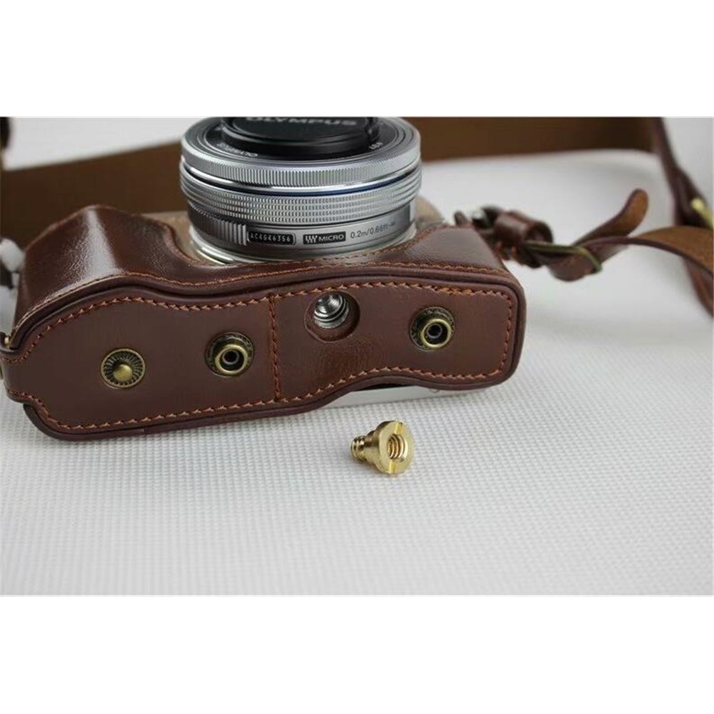 Кофе - PU Leather Camera Cameman Case Case Protector Для Камеры Olympus E-PL9 EPL9