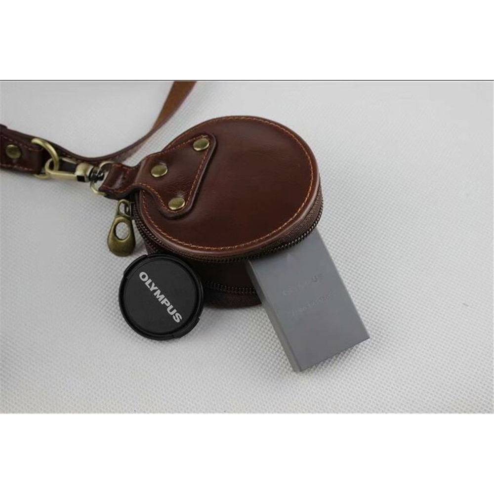 Coffee - PU Leather Half Camera Case Bag Protector for Olympus E-PL9 EPL9 Camera-18