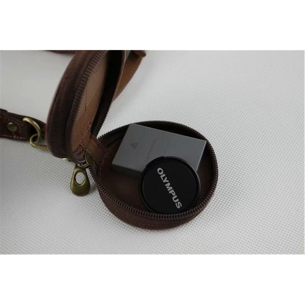 Coffee - PU Leather Half Camera Case Bag Protector for Olympus E-PL9 EPL9 Camera-19