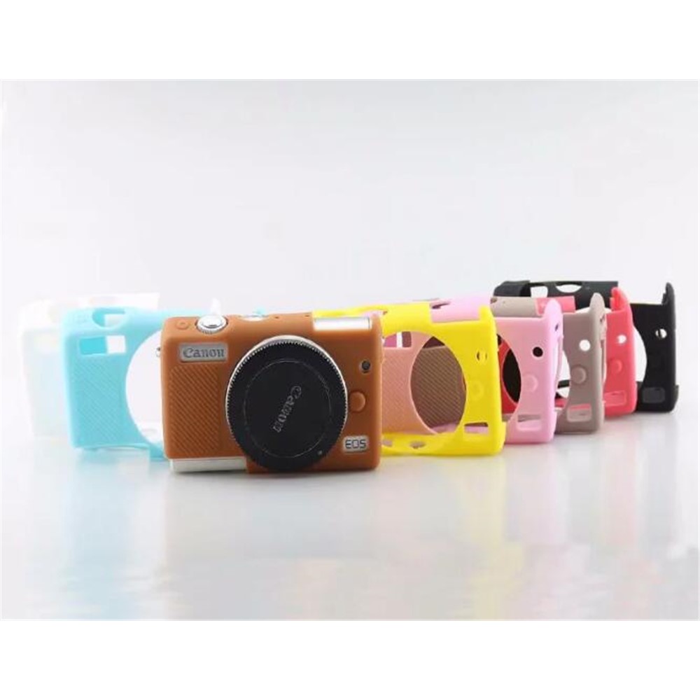 Soft Silicone Protective Camera Cover Shell for Canon EOS M100 - Brown-8