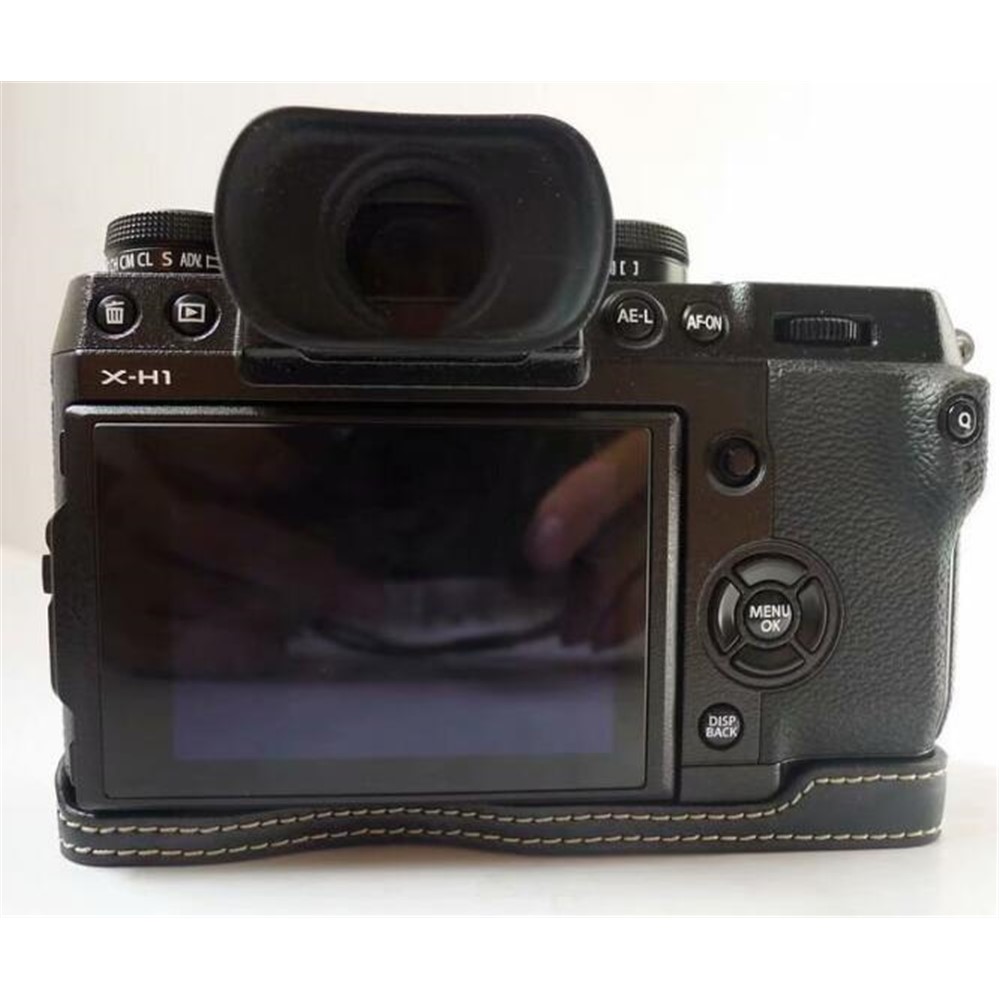 Protective PU Leather Half Bottom Camera Cover for Fujifilm X-H1 - Black-2