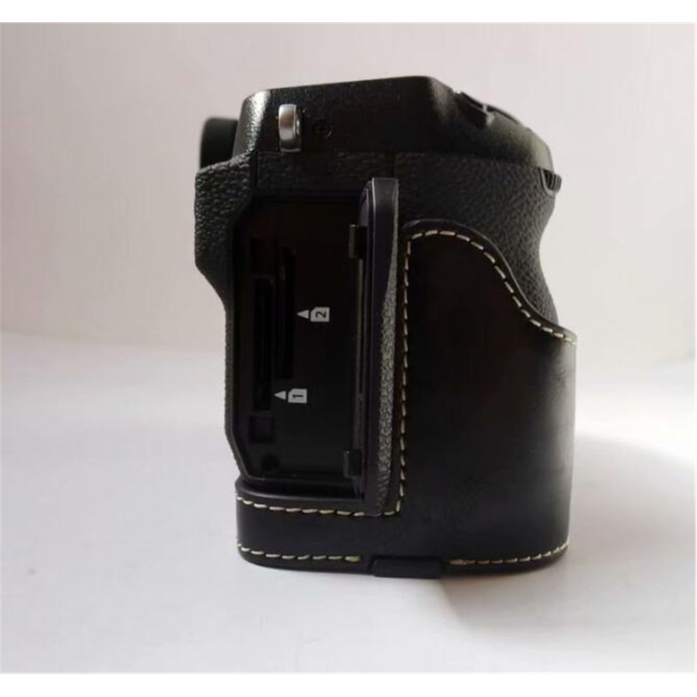 Protective PU Leather Half Bottom Camera Cover for Fujifilm X-H1 - Black-4