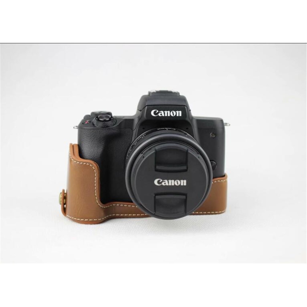 Wholesale Half Camera PU Leather Protective Case for Canon EOS M50