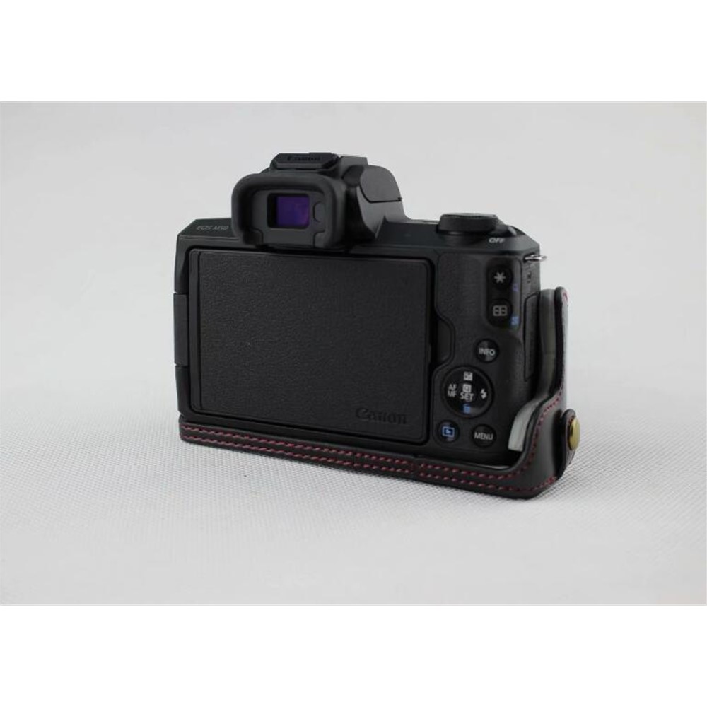 Camera PU Leather Half Case Bottom Shell for Canon EOS M50 - Black-3