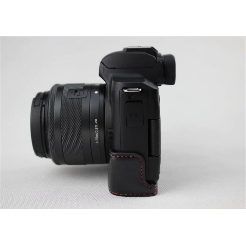Camera PU Leather Half Case Bottom Shell for Canon EOS M50 - Black-7
