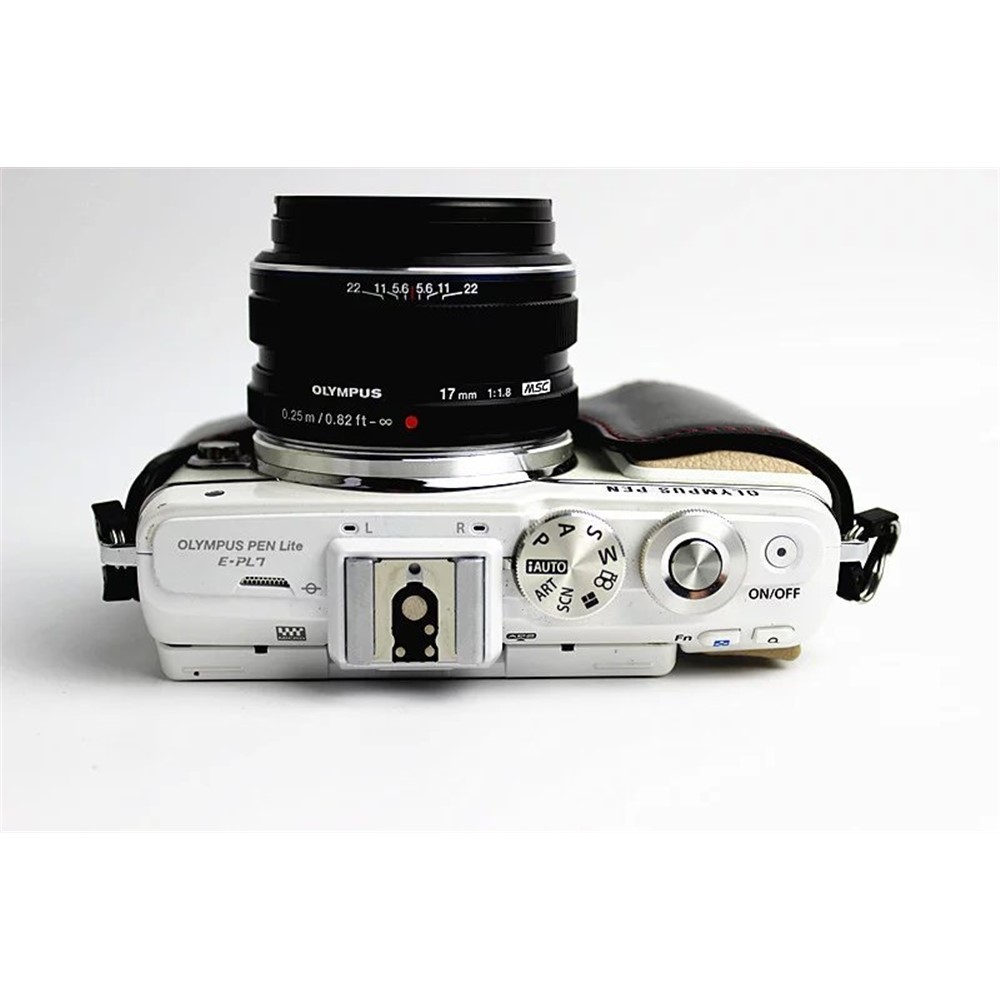 PU Leather Camera Half Bottom Case Protective Cover for Olympus E-PL7 / E-PL8 / E-PL9 - Black-16