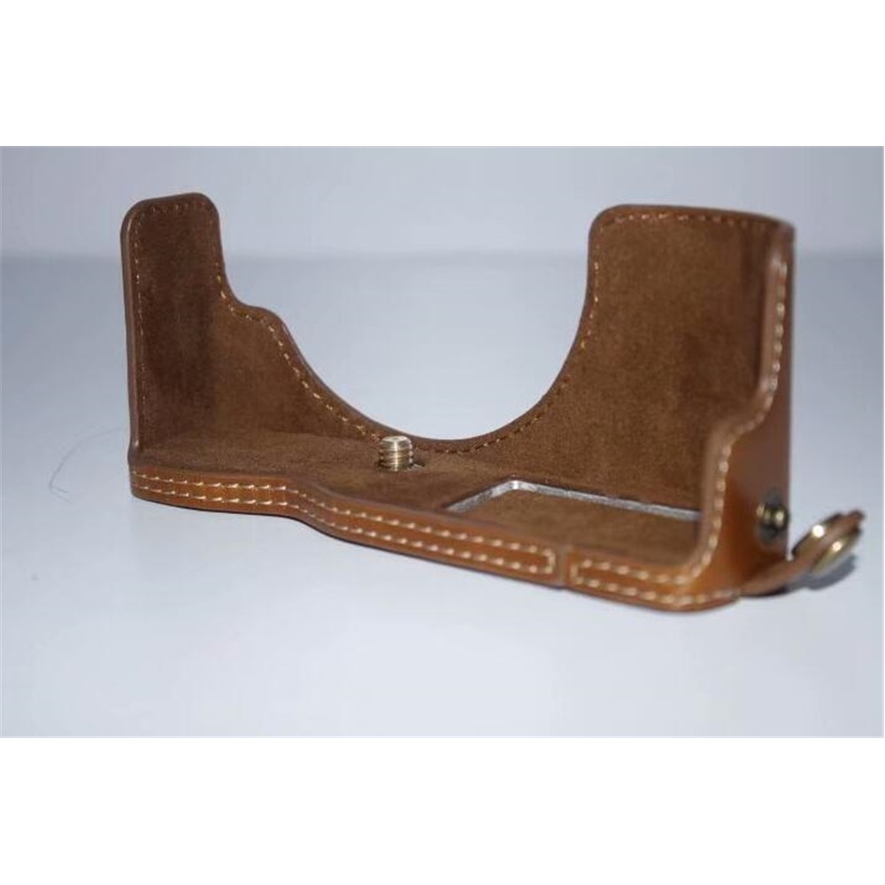 PU Leather Bottom Camera Half Case Bag for Olympus E-PL7 / E-PL8 / E-PL9 - Brown-7