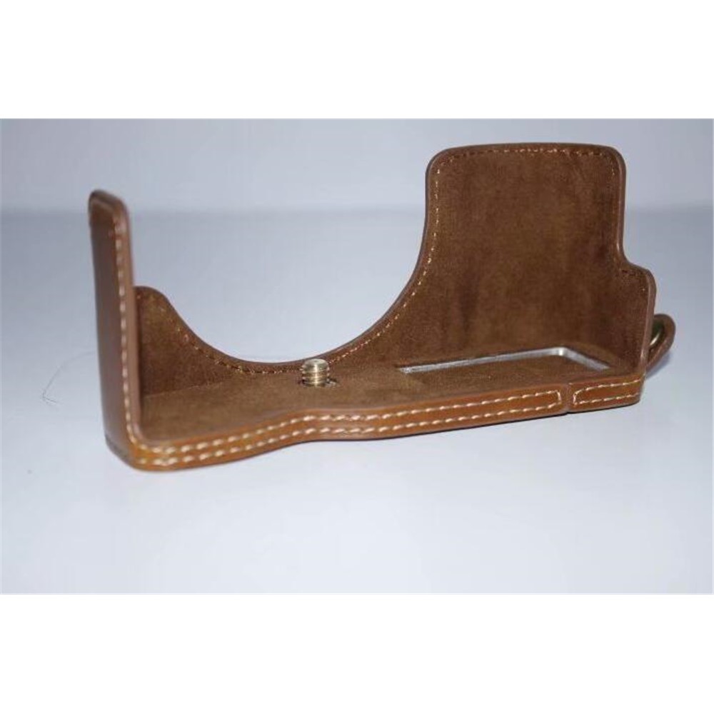 PU Leather Bottom Camera Half Case Bag for Olympus E-PL7 / E-PL8 / E-PL9 - Brown-8