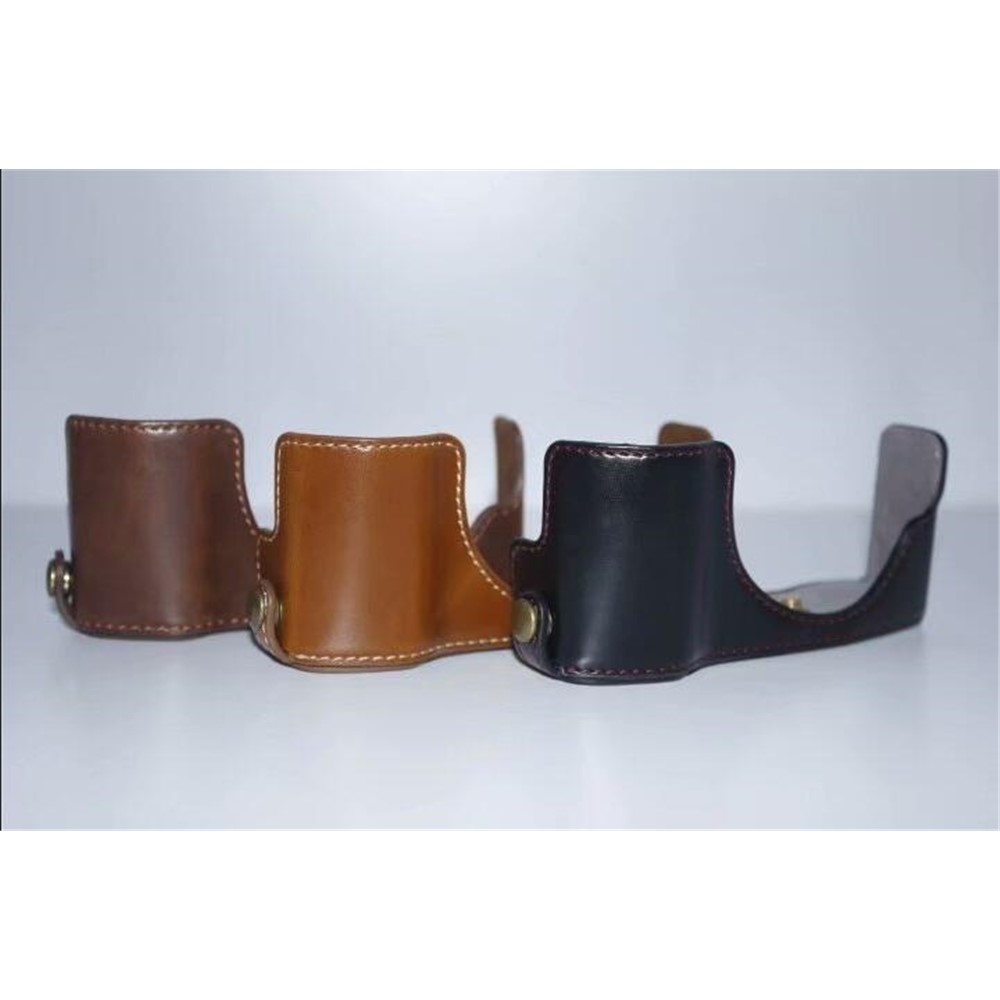 PU Leather Protective Camera Half Bottom Cover for Olympus E-PL7 / E-PL8 / E-PL9 - Coffee-20