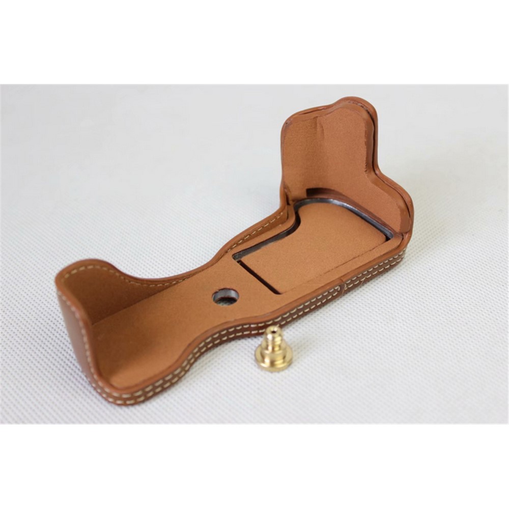 Camera PU Leather Half Case Bottom Shell for Canon EOS M6 - Brown-10