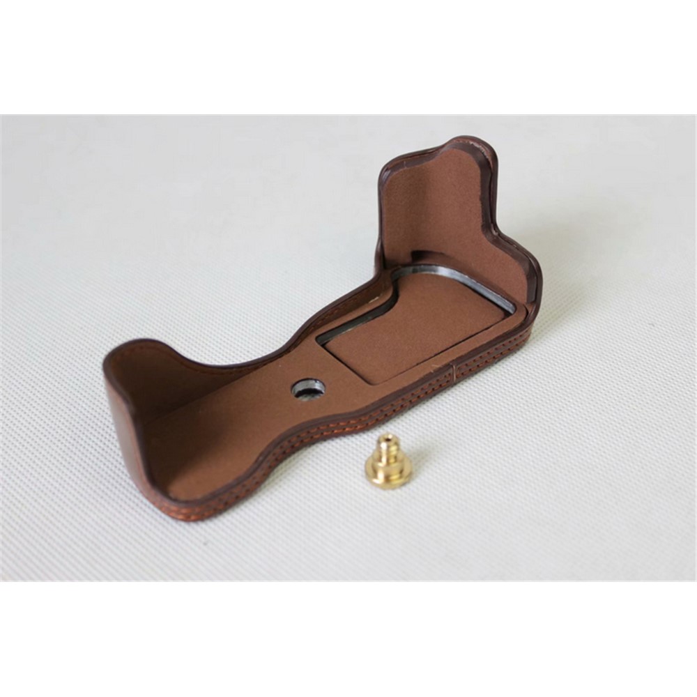 Half Camera PU Leather Protective Bottom Mount Cover for Canon EOS M6 - Coffee-11