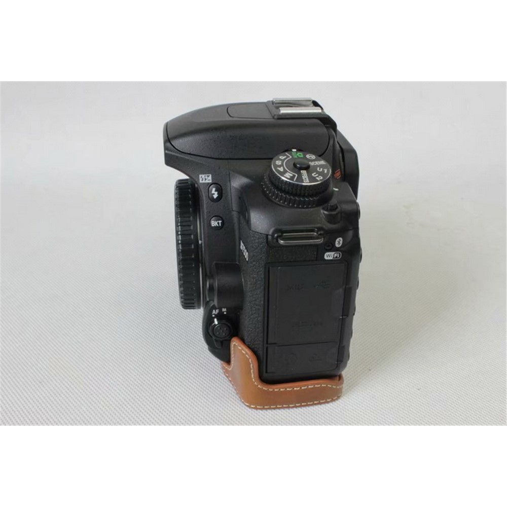 Half Camera PU Leather Protective Case for Nikon D7500 Digital SLR Camera - Brown-3
