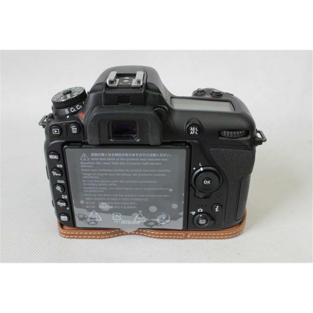 Half Camera PU Leather Protective Case for Nikon D7500 Digital SLR Camera - Brown-4