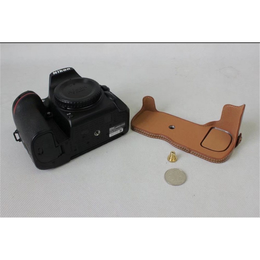 Half Camera PU Leather Protective Case for Nikon D7500 Digital SLR Camera - Brown-6