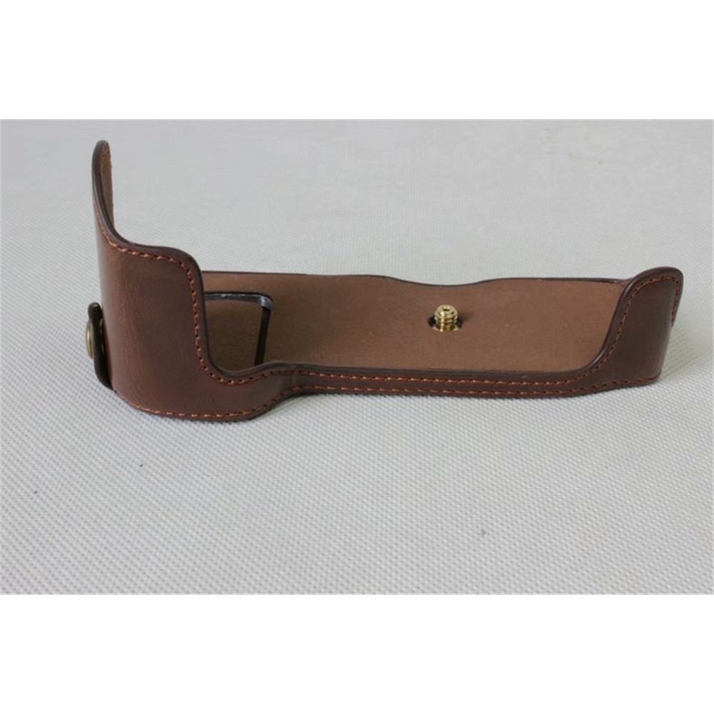 Half Camera PU Leather Shielded Bag Cover for Nikon D7500 Digital SLR Camera - Coffee-13