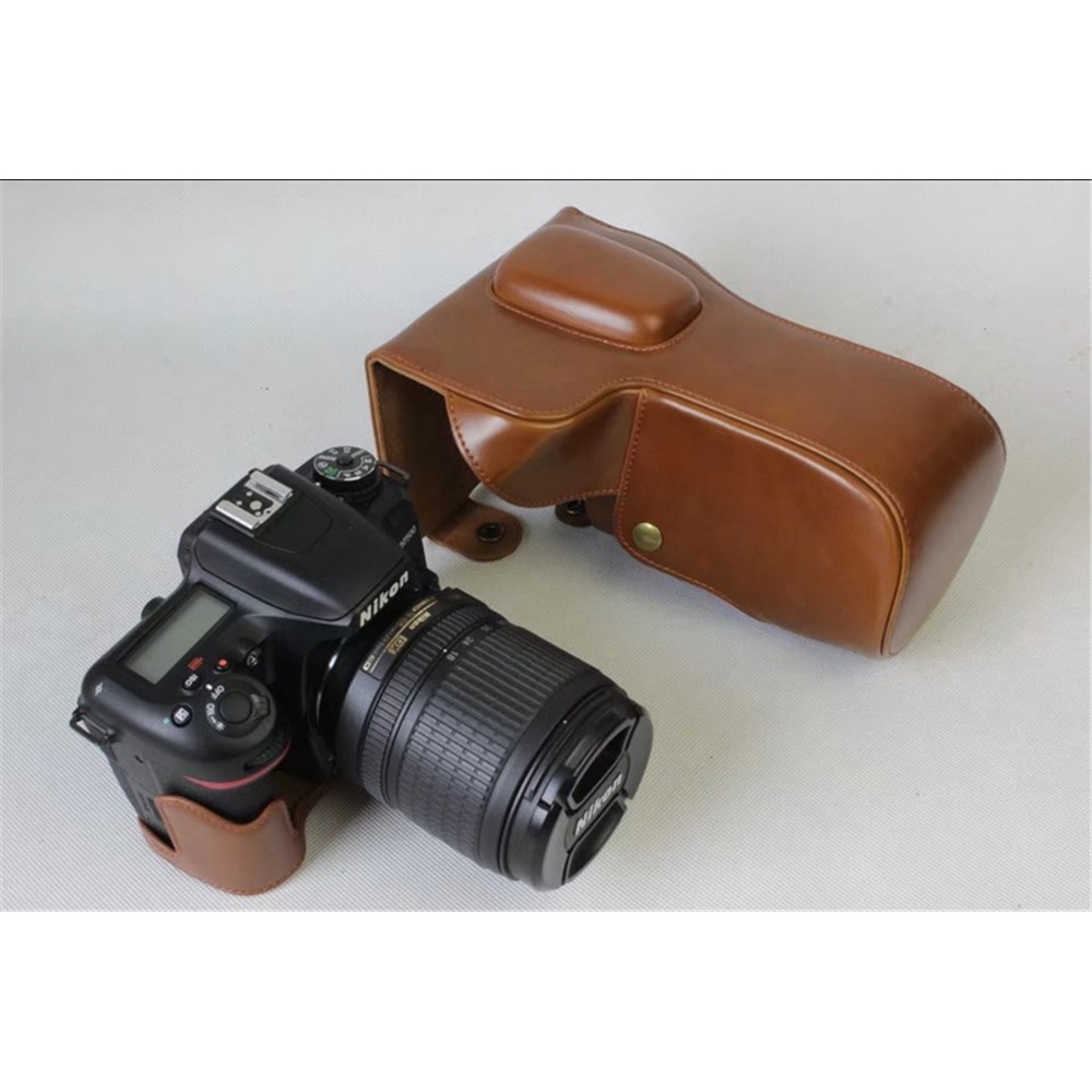 PU Leather Camera Protective Bag Case for Nikon D7500 Digital SLR Camera - Brown-5