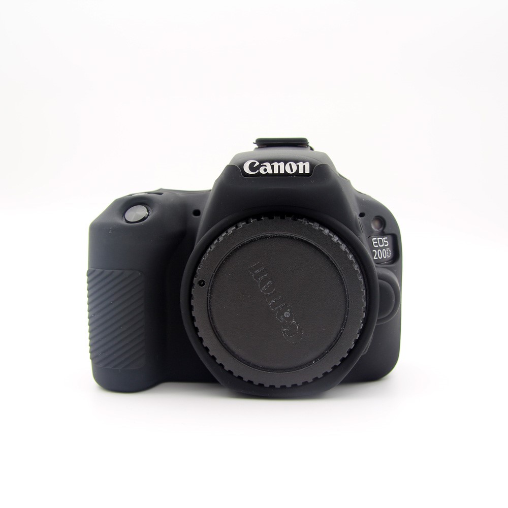 Flexible Silicone Camera Protective Cover for Canon EOS 200D - Black-1