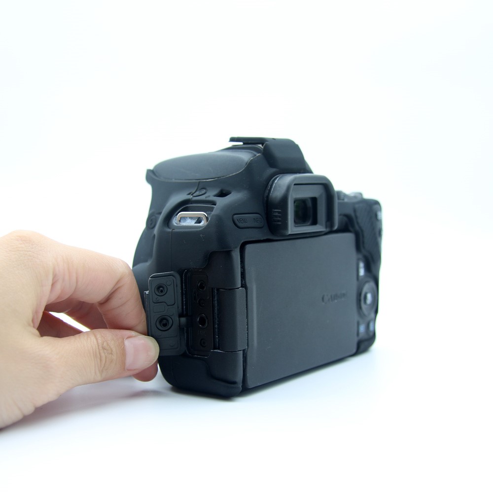 Flexible Silicone Camera Protective Cover for Canon EOS 200D - Black-8