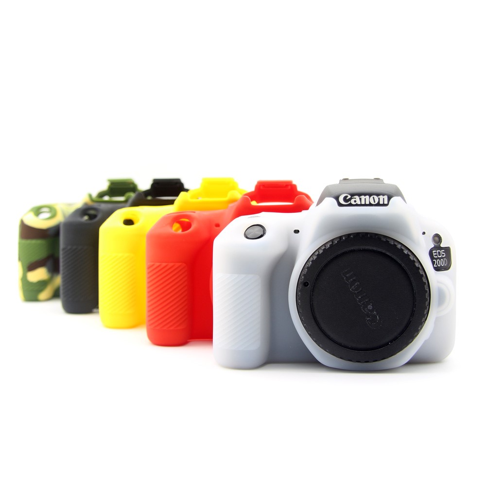 Flexible Silicone Camera Protective Cover for Canon EOS 200D - Black-9