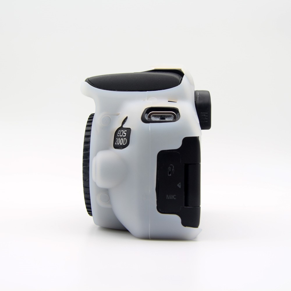 Flexible Silicone Camera Protective Case for Canon EOS 200D - White-2