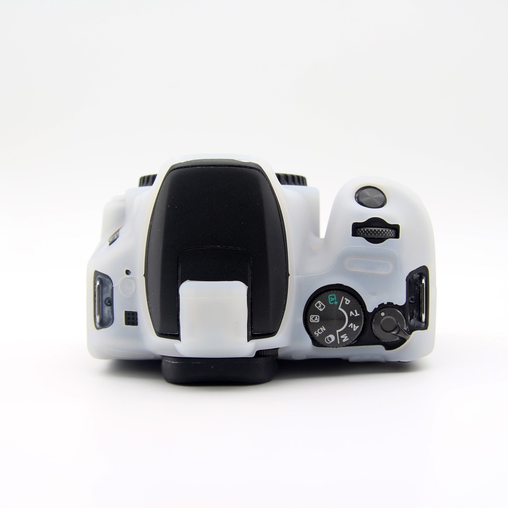 Flexible Silicone Camera Protective Case for Canon EOS 200D - White-5