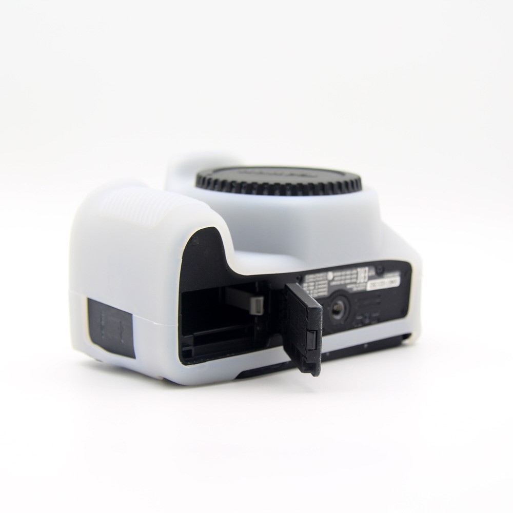 Flexible Silicone Camera Protective Case for Canon EOS 200D - White-6
