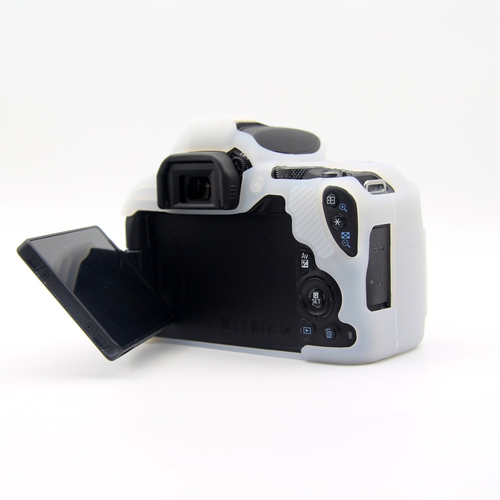 Flexible Silicone Camera Protective Case for Canon EOS 200D - White-7