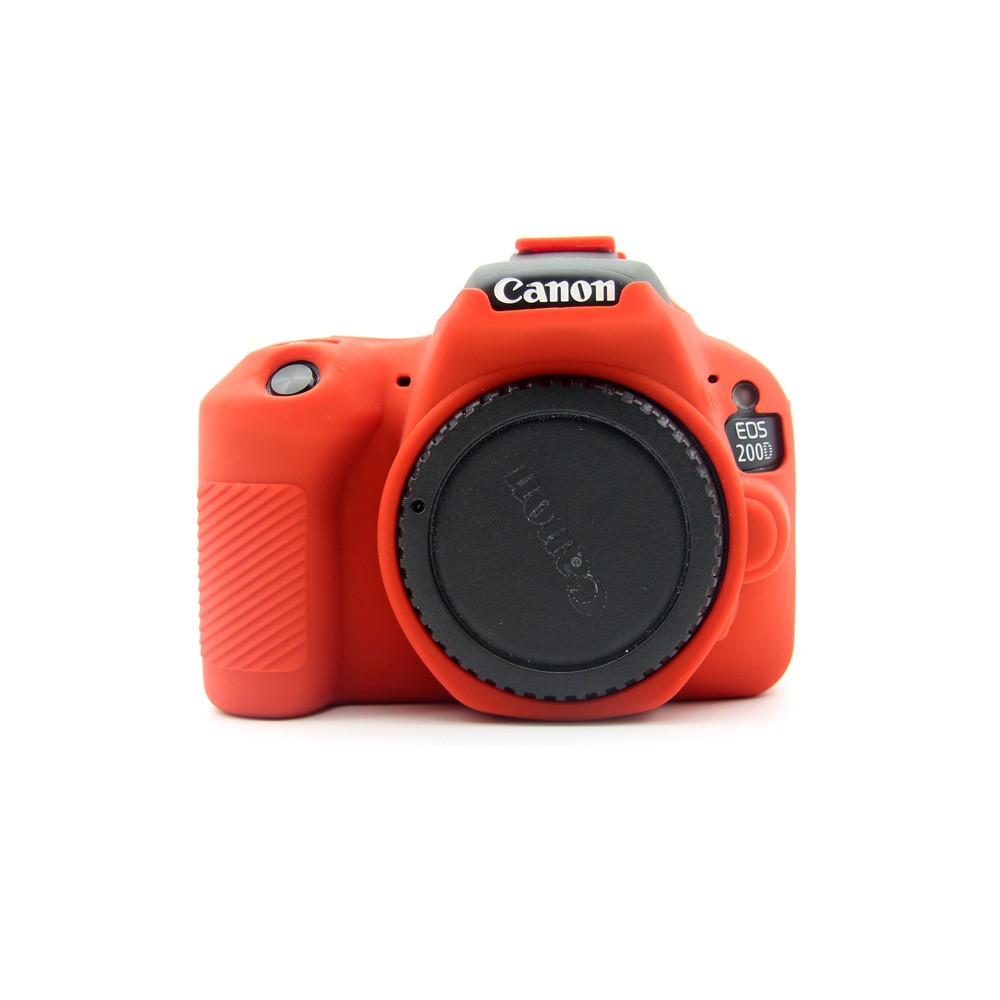 Flexible Silicone Protective Shell Cover for Canon EOS 200D - Red-1