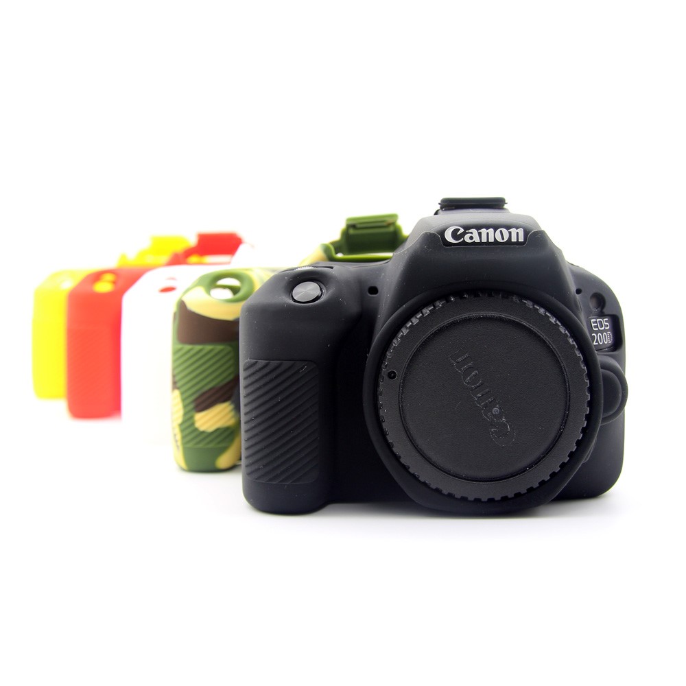 Flexible Silicone Protective Shell Cover for Canon EOS 200D - Red-9