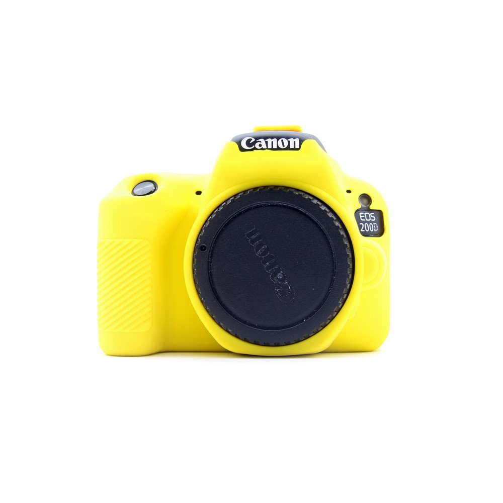 Soft Silicone Camera Casing Cover for Canon EOS 200D - Yellow-1