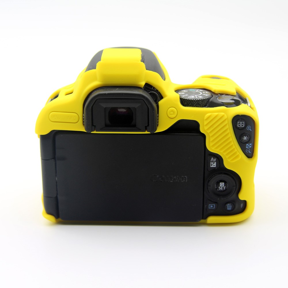 Soft Silicone Camera Casing Cover for Canon EOS 200D - Yellow-10