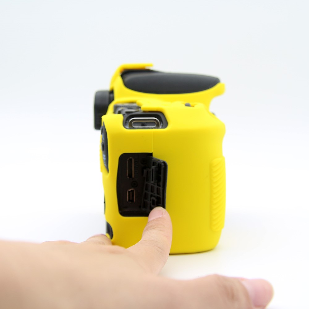 Soft Silicone Camera Casing Cover for Canon EOS 200D - Yellow-13