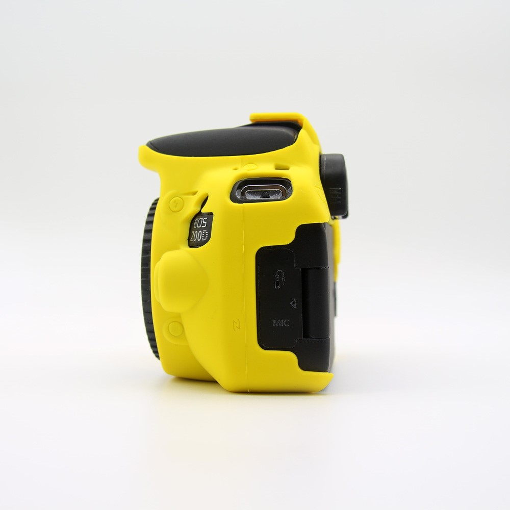 Soft Silicone Camera Casing Cover for Canon EOS 200D - Yellow-2