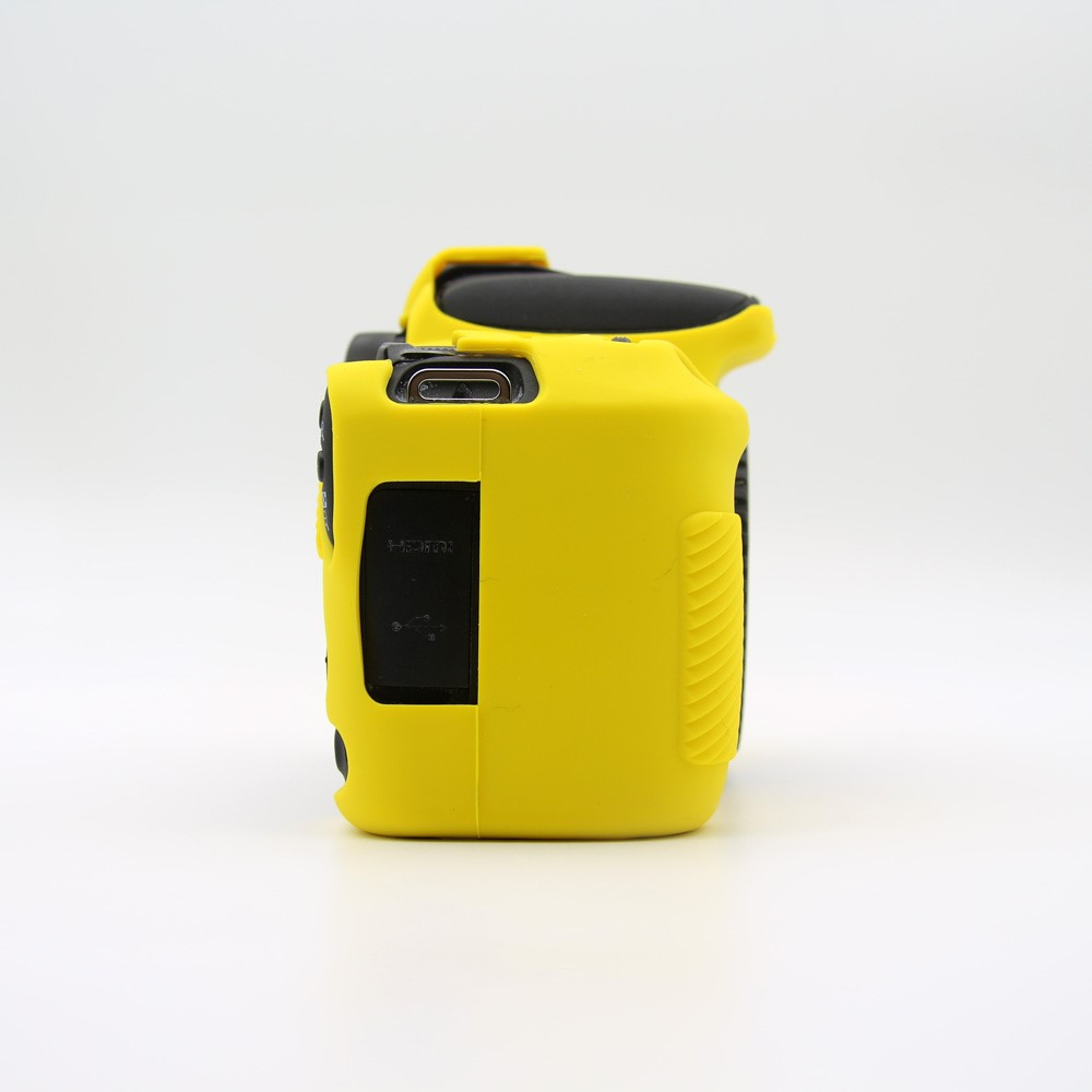 Soft Silicone Camera Casing Cover for Canon EOS 200D - Yellow-4