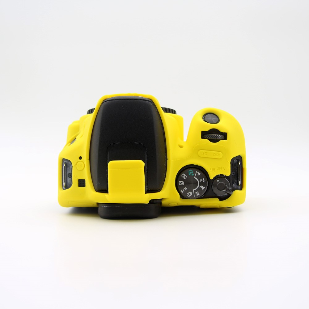 Soft Silicone Camera Casing Cover for Canon EOS 200D - Yellow-5