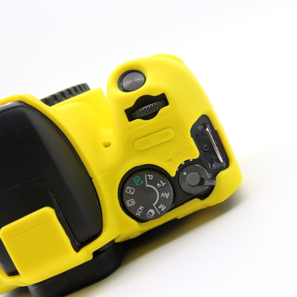 Soft Silicone Camera Casing Cover for Canon EOS 200D - Yellow-9