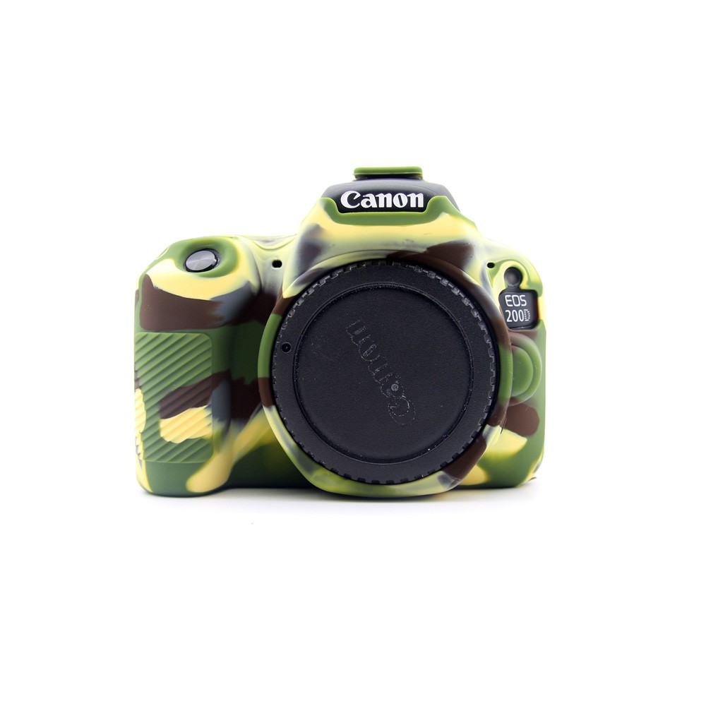 Soft Silicone Camera Case Protector for Canon EOS 200D - Camouflage-1