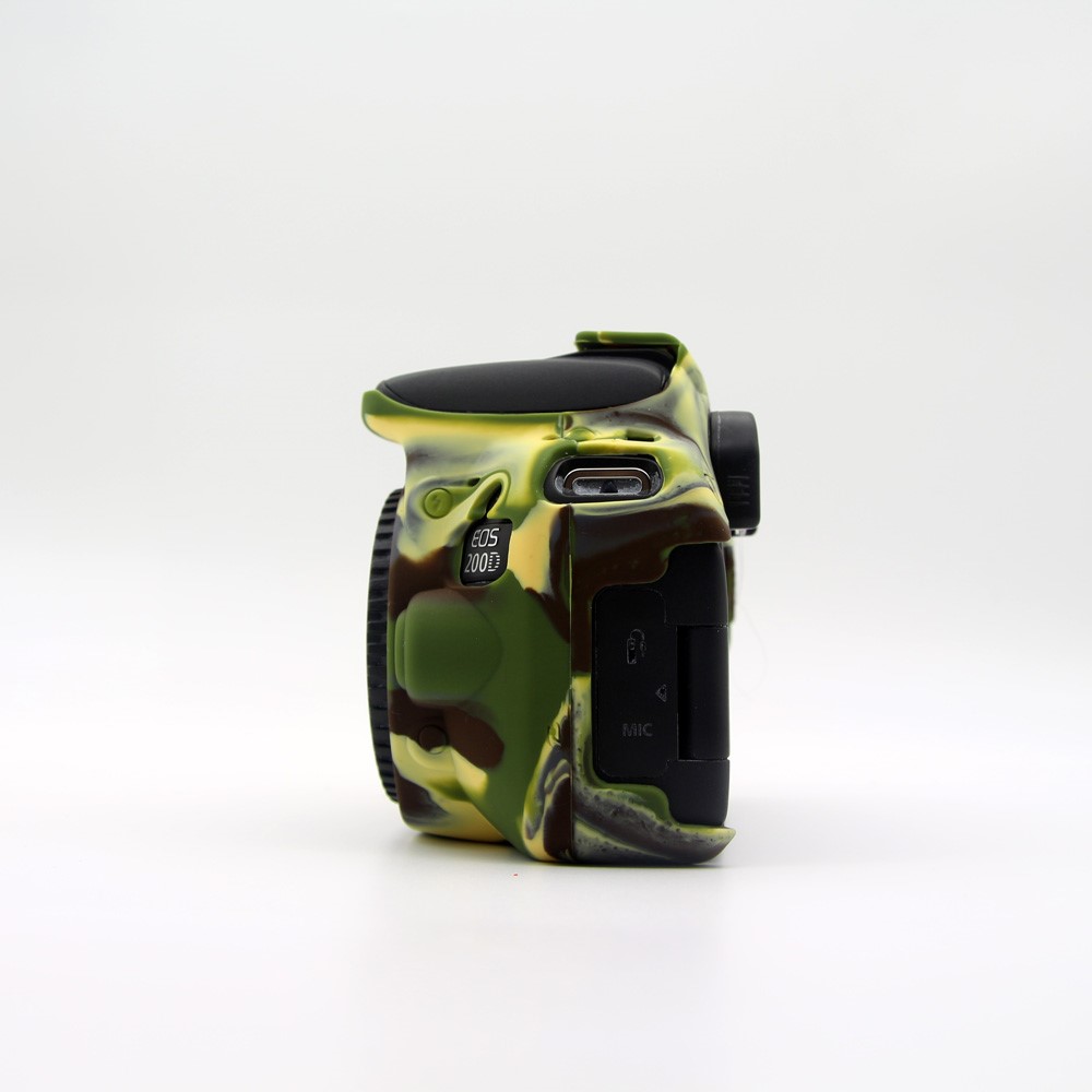 Soft Silicone Camera Case Protector for Canon EOS 200D - Camouflage-2
