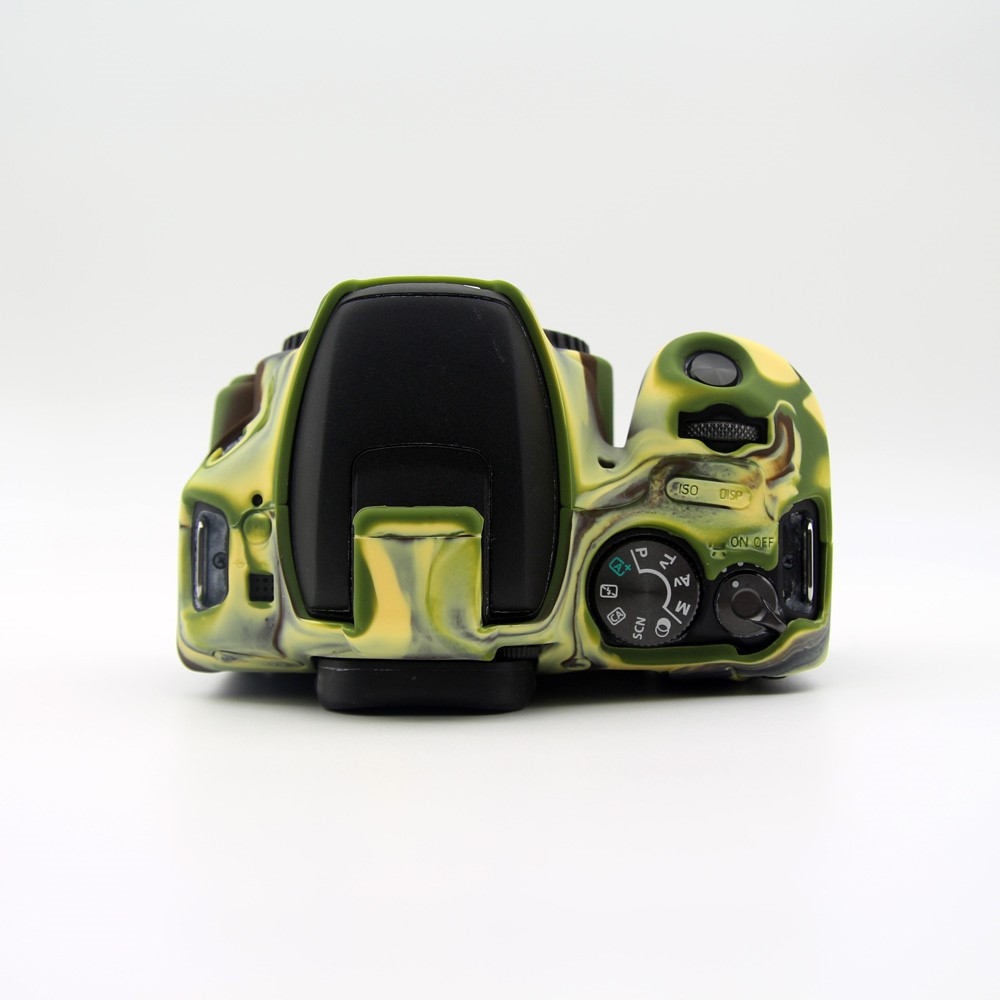 Soft Silicone Camera Case Protector for Canon EOS 200D - Camouflage-5