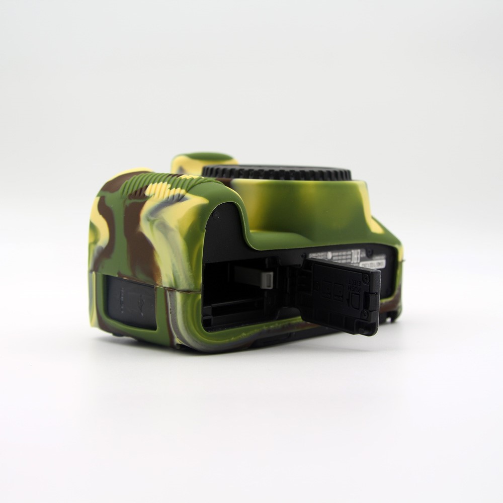 Soft Silicone Camera Case Protector for Canon EOS 200D - Camouflage-6