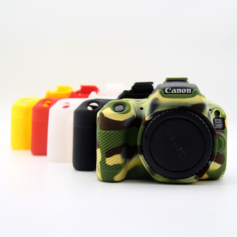 Soft Silicone Camera Case Protector for Canon EOS 200D - Camouflage-7
