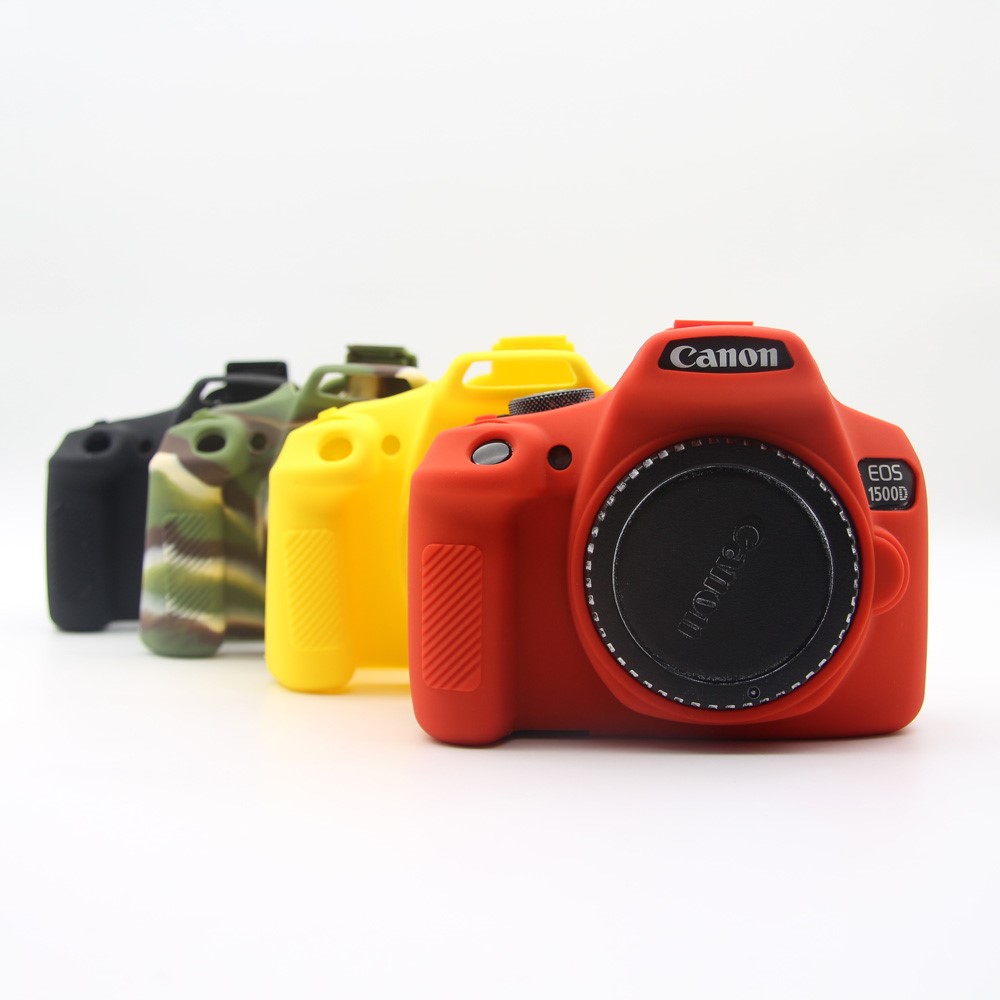 Flexible Silicone Camera Casing Cover for Canon EOS 1300D 1500D - Red-10