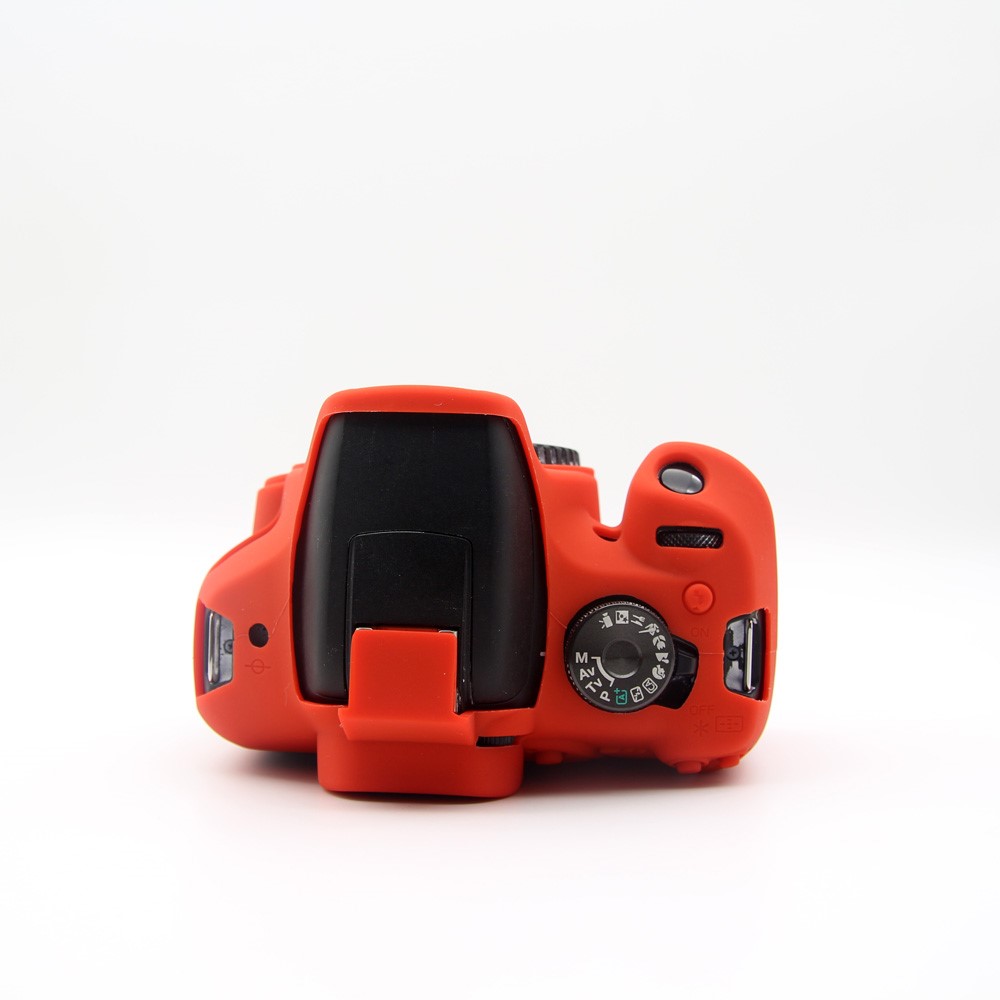 Flexible Silicone Camera Casing Cover for Canon EOS 1300D 1500D - Red-4