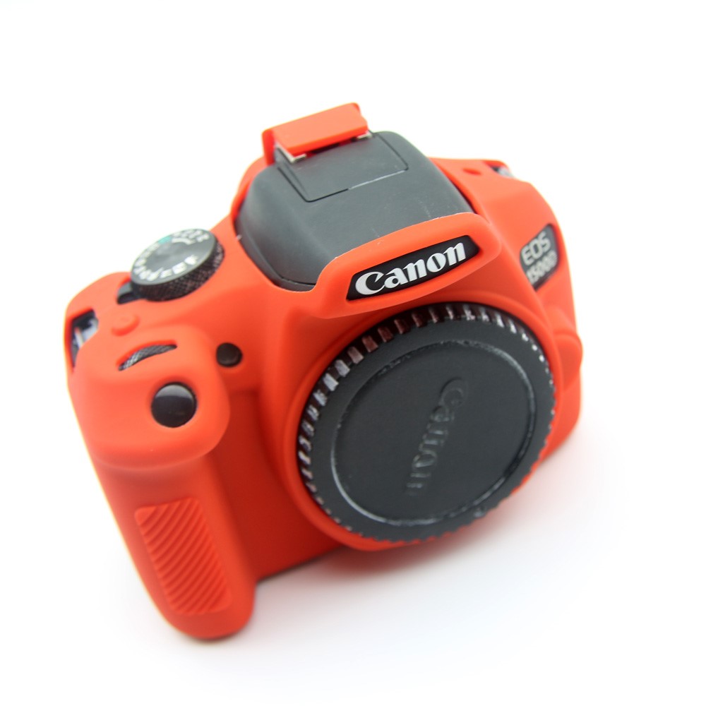 Flexible Silicone Camera Casing Cover for Canon EOS 1300D 1500D - Red-6