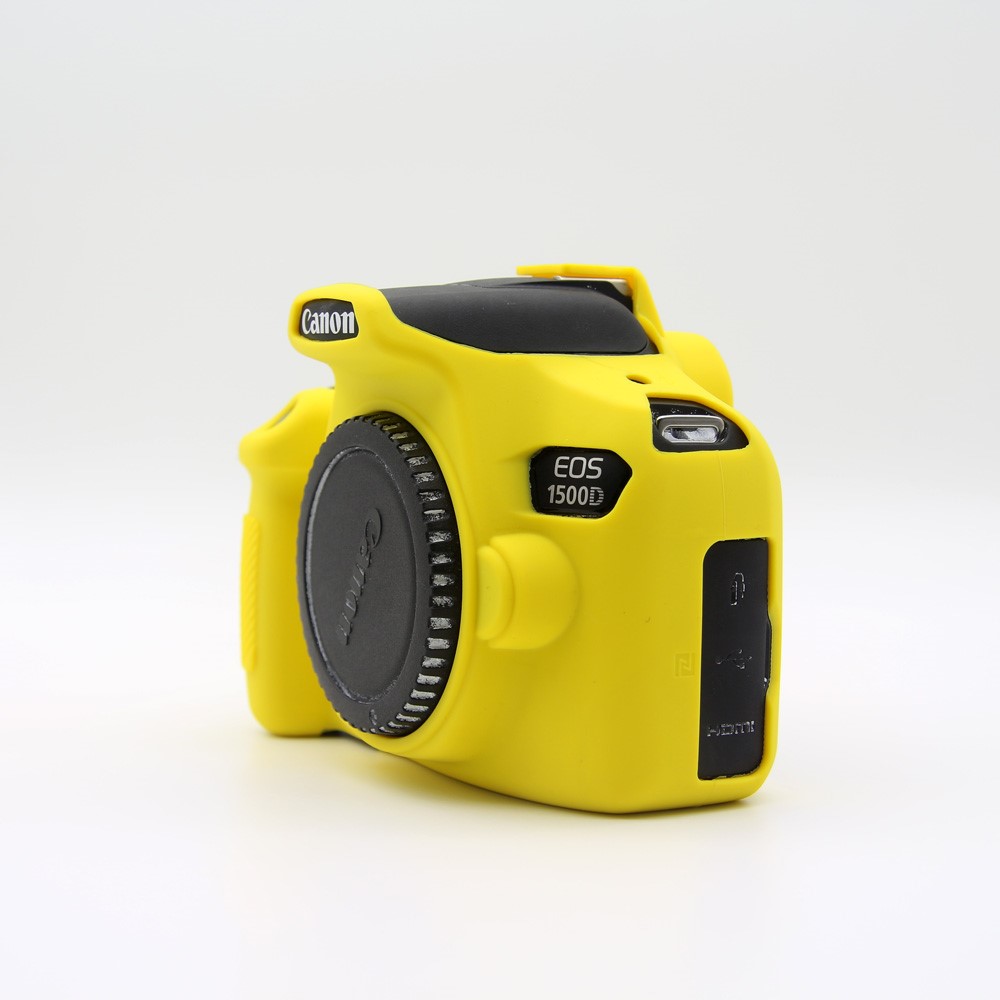 Flexible Silicone Camera Bag Cover for Canon EOS 1300D 1500D - Yellow-2