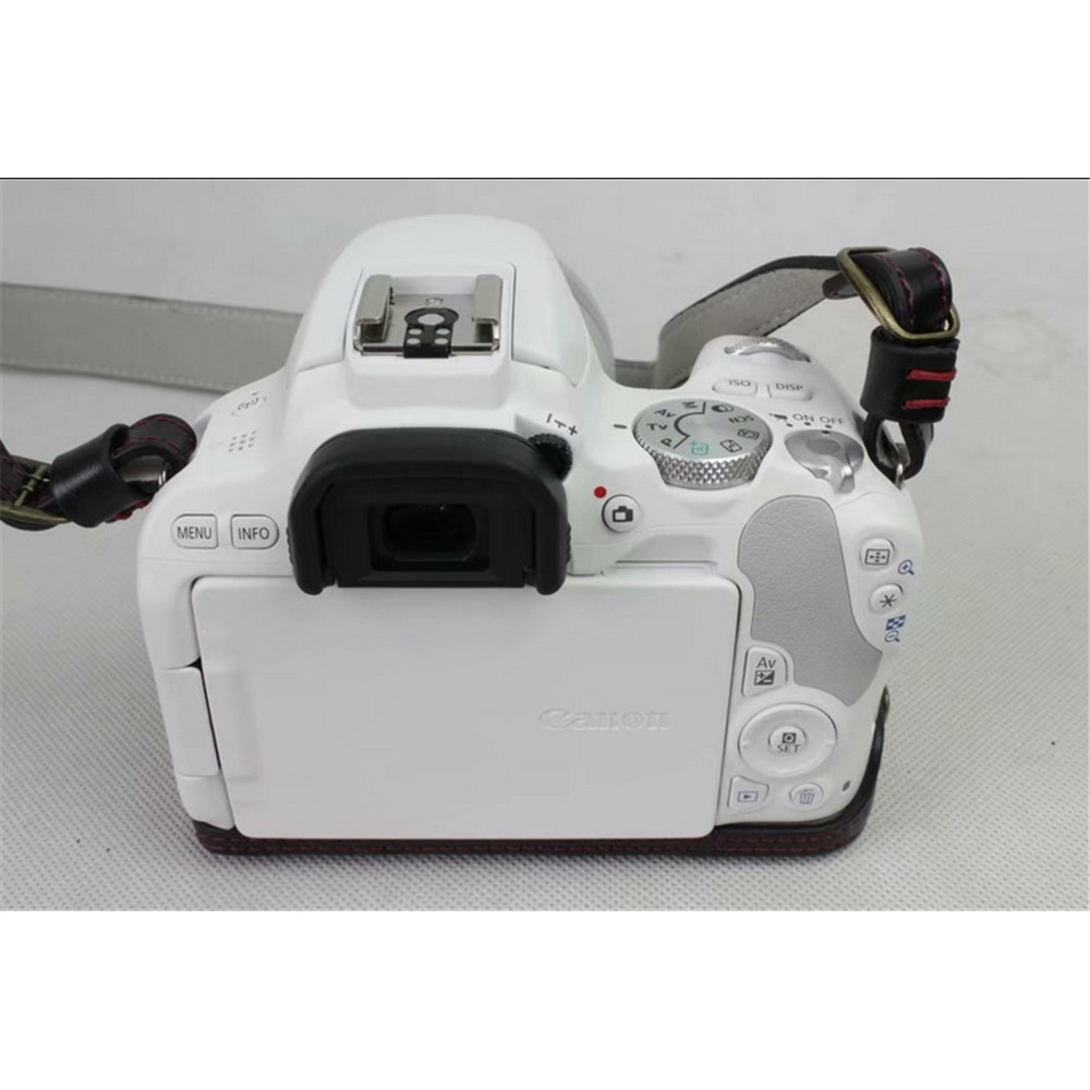 PU Leather Protective Bag + Strap + Camera Lens Bag for Canon EOS 200D - Black-13